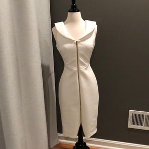 White Calvin Klein zipper dress